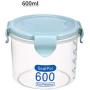FidgetKute Airtight Clear Plastic Kitchen Food Storage Container Seal Jar Cereal Cake Box Light Blue 600ml