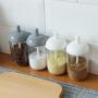 Einfache Küche Feuchtigkeit-Beweis Sauce Gewürz Glas Mit L?ffel Würze T?pfe Klar Gewürze Salz Pfeffer Menage Container Condiment bottles (Farbe : H)