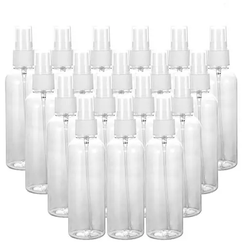 Fine Mist Spray Bottle, RUCKAE 3.4oz/100ml 18 pack Spray Bottles, Reusable Clear Empty Plastic Spray Bottle for Oils, Perfumes, Travel Fine Mist Spray Bottle, RUCKAE 3.4oz/100ml 18 pack Spray Bottles, Reusable Clear Empty Plastic Spray Bottle for Oils, Perfumes, Travel