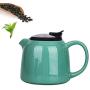 Ceramic Teapot coffee pot 800ML Large capacity,Stainless steel filter,kettle Water storage jar the Chinese tea culture Green Jasmine Flowers Black Tea Coffee milk,living room,tea lovers,Green