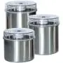 Dichtungsgurte Sets 3-teilig, Edelstahlbehälter mit Sichtdeckel, Vakuumindikator und Universal-Hose-Anschluss – zur Frischeerhaltung von Kaffee, Pasta, Obst, Marinaden etc.