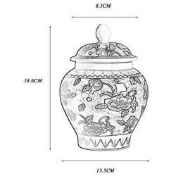Funeral Urn Cremation Urns For A Small Amount Of Human Ashes Portable Storage Tank Blue And White Porcelain Material