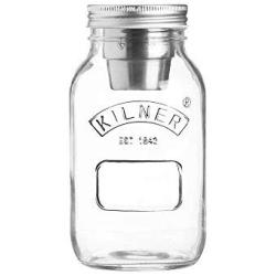 Kilner Food On the Go Jar, Innovative Glass To-go Container with Stainless Steel Condiments Cup and Secure Lid, 24-Fluid Ounces