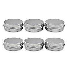 6PCS 120 ML 4oz Round Aluminum Jars Tins Cosmetic Sample Containers With Screw Top For Beard Balm Salve Lip Balm Crafts Make Up Candles Storage Bottle