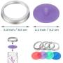 Homekit Mason Jar Fermenting Lids 5-Pack Waterless Foolproof Silicone Fermentation Airlocks Lids Kit + Stainless Steel Bands for Wide Mouth Mason Jars for Vegetables, Sauerkraut, Kimchi (multicolor)