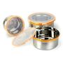 Food Savers 3 packs Food Storage Containers Food Preservation Box Food grade stainless steel Sealed jar Storage Box Fresh-keeping can