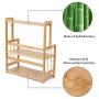 YMXGLT 3-Layer Stand-up Spice Rack, Kitchen Bathroom Countertop Storage Box, Bamboo Cruet Jar, DIY Large-Capacity Adjustable Shelf, Dustproof and Waterproof Storage Shelf,1pack