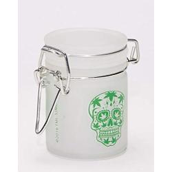 Airtight Glass Herb Stash Jar Set of 3 - My Stash Jar, High Maintenance, and Sugar Skull Designs, 1.5oz, 2.5 Inches