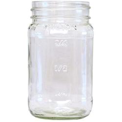 16 oz. Embossed Square Mason Jar (Case of 12)