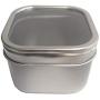 Secret for Longevity 6-Pack of Small 4 Ounce Silver Metal Box Square Rectangle Storage Tin Container Set with Large Clear Window Lids 2.5" x 2.5 inch Base x 1.5" inches Tall