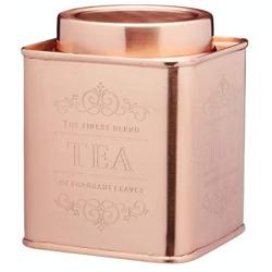 Kitchencraft Lexpress Metal Tea Caddy, 10 x 12cm - Copper Finish