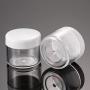 Plastic-Round Pot Jars Cosmetic Containers with Lid - for Storage Liquid Cream Sample Powder Nail- Polish Crafts Make ups 20 ml 0.7 oz Black White Lid 20 PCS