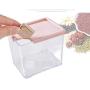 Square Plastic Canisters, Transparent Storage Sealed jar Pack of 3-D 800mlx3