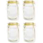 Kasuki 4Pcs Food Snack Storage Zipper Bag Mason Jar Shape Sealed Bag Kitchen Storage - Color Random