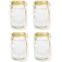 Kasuki 4Pcs/Set Food Snack Dessert Storage Zipper Bag Mason Jar Shape Sealed Bag Kitchen Storage Contain - Color Random