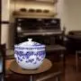 Keramikbehälter Blau und Weiß Porzellan Teekanne Feuchtigkeitsdichter Teekonsumbehälter Dekoratives Zubehör (Farbe: Blau, Größe: 171725cm)