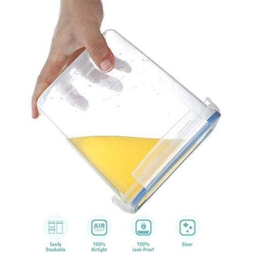 Food Storage Containers Airtight Containers - Estmoon Cereal & Dry Plastic Containers for Cereal Flour Rice Snacks Sugar, Leak Proof with Locking Lids - Set of 8 (54.66 oz / 1.6L)