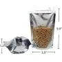 100 Stück Versiegelbare Mylar-Bags, Steh-Auf-Beutel, Robust, Klare Silberfront mit Aluminiumfolienrückseite, Geruchsversiegelnde Beutel zur Lebensmittelaufbewahrung, 3,5 Zoll x 5,9 Zoll