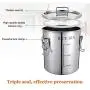 Edelstahl Lebensmittelbehälter mit Deckeln, 304, BPA-frei, Groß, für Küche, Pantry-Organisation, Cookie Jar, Müsli, Kaffee, Süßigkeiten, 6,9L/14L