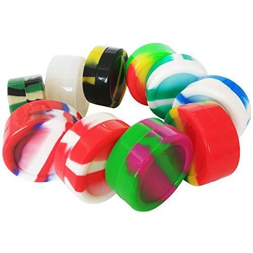 Silikonschalen Behälter 11 ml 50 Stück/Chargen Gemischtfarbige Behälter für Dab Runde Silikonschalen Konzentratbehälter Wachsbehälter Lagerbehälter (50)