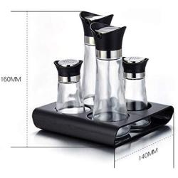 LQQGXLCondiment bottle, jar condiment storage box Seasoning jar oil dispenser glass spice jar seasoning box jar seasoning tank storage container set