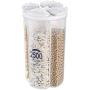 HOMELUNY Set of 4 Cereal Storage Container Jars Plastic Compartment Storage Jars Kitchen Food Airtight Storage Box for Candy, Cookie, Rice, Sugar,Flour,Snacks Keeping Food Dry & Fresh 4 gray