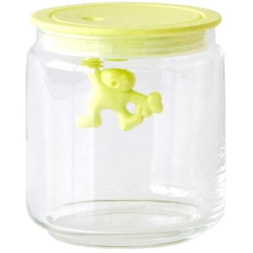 A di Alessi Gianni 3-Cup Glass Jar with Plastic Lid, Yellow - AMDR04 Y