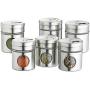 OXO KCSPJARSET Stainless Steel Spice Jars, One Size, Gray