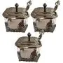 Flameer 3-Pack Food Storage Containers - Sugar, Flour Plastic Containers - Seasoning Jars With Spoons And Lids - Airtight And Leakproof