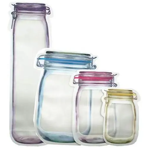 20 Pcs 4 Sizes Mason Jar Zipper Bags Stand Up Alone Reusable Ziplock Snack Pouches Jar Pattern Zipper Airtight Seal Bags Eco-Friendly Moisture-Proof Food Storage Bags for Travel 20 Pcs 4 Sizes Mason Jar Zipper Bags Stand Up Alone Reusable Ziplock Snack Pouches Jar Pattern Zipper Airtight Seal Bags Eco-Friendly Moisture-Proof Food Storage Bags for Travel