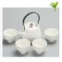 Handgemachte Teekanne Set Keramik Vintage 250ml kleine Kapazität mit 4 Tassen, Wasserbehälter, chinesische Tee-Kultur, Jasmintee, Schwarztee, Kaffee, Milch, Wohnzimmer, Teeliebhaber, Weiß