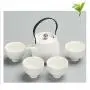 Handmade Teapot set Ceramic Vintage 250ml small capacity with 4 cups,kettle Water storage jar the Chinese tea culture Green Jasmine Flowers Black Tea Coffee milk,living room,tea lovers,White