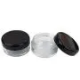 50PCS Refill Empty Plastic Cosmetic Sample Botlles With Black Lid Cream Ointments Jars Containers Cases Makeup Eye Cream Lotions Lip Balm Pots Round Transparent Beauty Nails Powder Bottle(15G/0.5OZ)