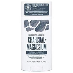 Schmidts Aluminum Free Natural Deodorant for Women and Men, Charcoal + Magnesium 24 Hour Odor Protection, Certified Cruelty Free, Vegan Deodorant, 3.25 oz