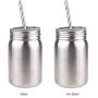 Mason Jar With Lid Straw Insulation Double Walled Organizer Stainless Steel Coffee Cup Drinking Kitchen Storage Portable Bottle Tea