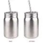 Mason Jar Coffee With Lid Straw Stainless Steel Tea Drinking Double Walled Kitchen Cup Portable Storage Bottle Insulation Organizer