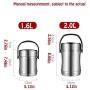 Jjwwhh Insulated Food Container for Hot Food Stainless Steel Vacuum Insulated Food Flask Leak-Proof Container Jar 2 Tiers Carriers Storage Portable Reusable 12 Hours Hot 8 Hours Cold,Withbag,1.6L