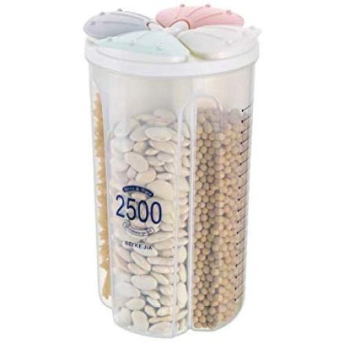 Hybei Food Storage Box, Petal Seal Transparent Plastic Cans Grains dry Food Storage box Transparent Storage Box (C)