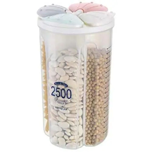 Hybei Food Storage Box, Petal Seal Transparent Plastic Cans Grains dry Food Storage box Transparent Storage Box (C)