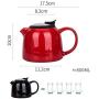 Ceramic Teapot coffee pot 800ML Large capacity,Stainless steel filter,kettle Water storage jar the Chinese tea culture Green Jasmine Flowers Black Tea Coffee milk,living room,tea lovers,Green