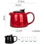 Keramik Teekanne/Kaffeekocher 800 ml, großer Fassungsvermögen, Edelstahl-Filter, Wasserbehälter, für chinesische Teekultur, Jasmintee, Schwarztee, Milch, Wohnzimmer, Teeliebhaber