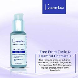 Lesentia Anti-Aging Eye Serum Gel– Advanced Eye Serum for Dark Circles and Wrinkles, Instantly Reduces the Appearance of Fine Lines and Under Eye Bags with Hyaluronic Acid, Turmeric and Peptides(1fl