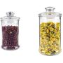 4pcs Portable Household Sealed Transparent Jars Large Square Glass Spice Jars Airtight Storage Jars With Glass Lid Compatible For Kitchen,4pcs