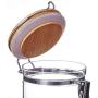 Yl Ly Glass Sealed Cans Bamboo Cover With Buckle Lock Dried Fruit Grain Medicine Storage Storage Bottle Kitchen 400Ml Hj201