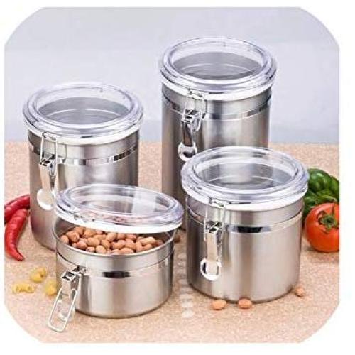 Food Storage Jars Stainless Steel Airtight Sealed Canister Coffee Flour Sugar Tea Container Holder Best Price,7.5Cm