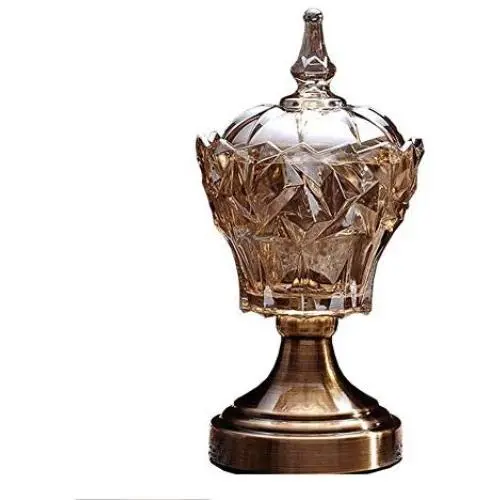 Europäische Glas-Konfektgläser, getrocknete Fruchtornamente, Vase, Aufbewahrungsglas, Haushaltsdekoration ZYLE-Fruchtplatten (Größe: S)