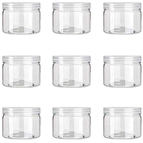 Hemoton Plastic Jars with Lids Clear Plastic Stackable Empty Jars Storage Containers for Bathroom Kitchen Storage of Dry Goods, Creams and More