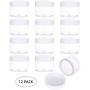 PH PandaHall 12 pcs 120ml(4 Oz) Empty Clear Plastic Slime Storage Favor Jars Wide-Mouth Sample Containers Round Cosmetic Travel Pot with White Screw Cap Lids for Beads Jewelry Make Up Nails Art