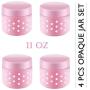 Opaque Glass Jar w Plastic Airtight Lid Dishwasher Safe Decorative Storage 4 Pcs 11 Oz