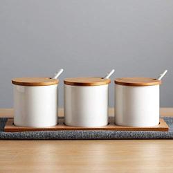 Small spice jars,Spice storage containers Spice jar set Ceramic spice jar Storage containers Ceramic spice jars with lid and spoon-A